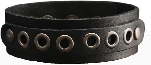 Miniatura 20 de Pulsera de cuero para hombre, brazaletes de cuero punk, pulsera de cuero negro para mujer