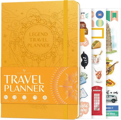 Legend Travel Planner – Organizador de itinerario de vacaciones para viajes en solitario y parejas – Diario de viaje para mujeres y hombres –