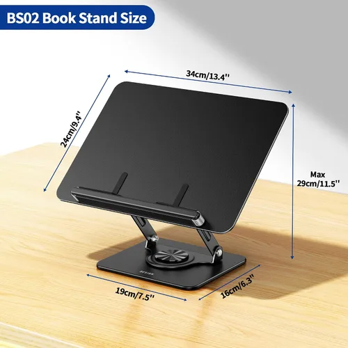 Miniatura 4 de BESIGN BS02 - Soporte de libro para lectura, soporte ajustable para libros, soporte ergonómico para laptop con clips elásticos para páginas