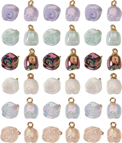 Miniatura 24 de Craftdady Colgantes de Resina de Alas de Mariposa y Alas de Hada - Lindos Colgantes Colgantes de Animales y Dijes de Hongos - Dijes Degradados