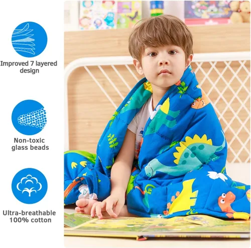 Miniatura 5 de Mr. Sandman Manta con peso de 3 libras, lavable, mejor para manta pesada de algodón transpirable de 20 a 40 libras con cuentas de vidrio no tóxicas