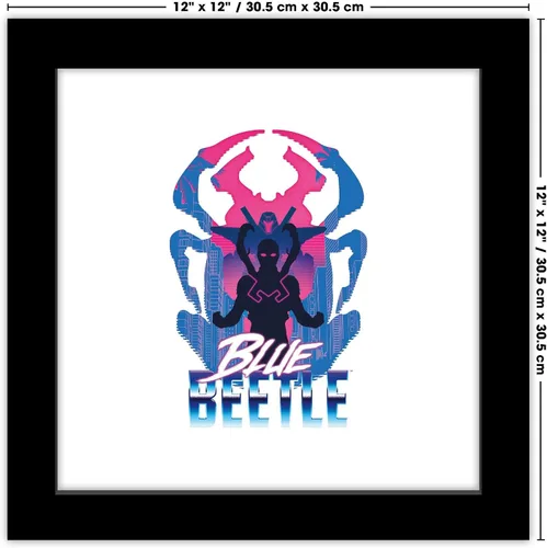 Miniatura 6 de Trends International Gallery Pops DC Comics Blue Beetle - Póster retro de Super Future Blue Beetle para pared, 12 x 12 pulgadas, versión de marco