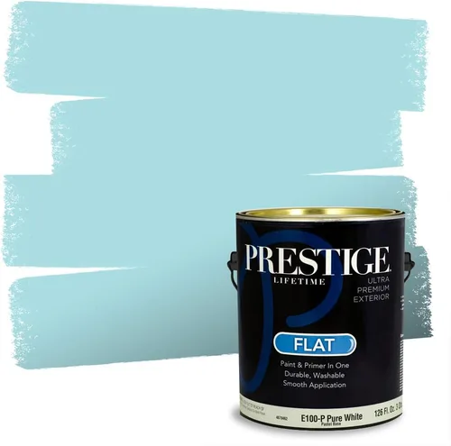 Miniatura 218 de Prestige Paints. - Base y pintura para exteriores en un solo galón, 1 galón. plano, comparable con Sherwin Williams Topsail. SW6799-PCM