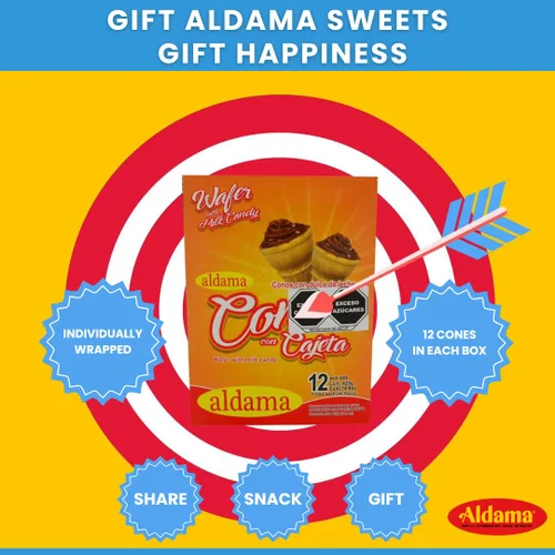 Miniatura 4 de ALDAMA Conos de caramelo de leche de oblea, conchas de obleas crujientes rellenas de rico relleno de leche mexicana Cajeta (12 piezas)