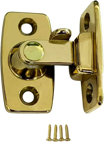 Miniatura 13 de QCAA Barra de obturador/pestillo de puerta de latón macizo, 7/8" x 2-3/32", latón pulido, paquete de 2, fabricado en Taiwán