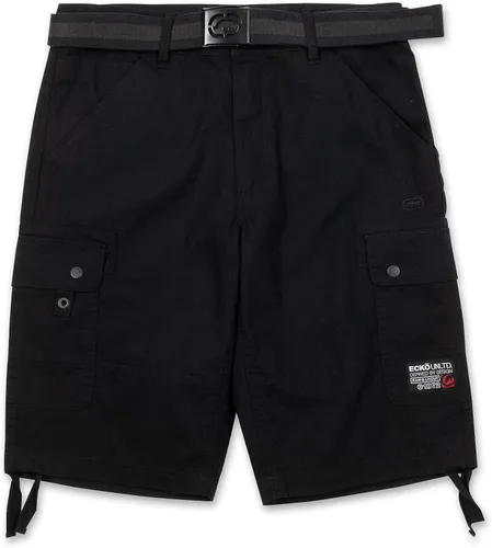 Ecko - Pantalones cortos tipo cargo para hombre - Pantalones cortos tipo cargo Ripstop para hombre con cinturón y cordones
