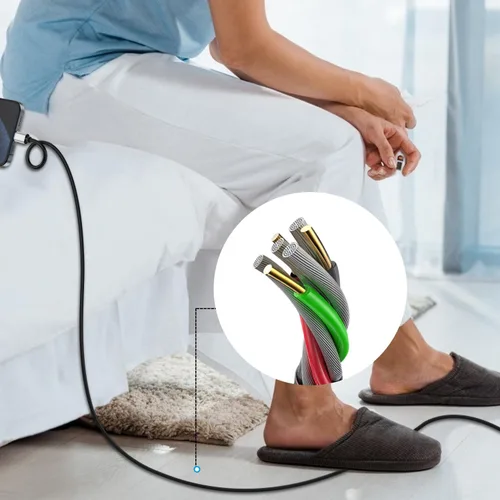Miniatura 7 de [Paquete de 5 de 1 pie] Compatible con Samsung Galaxy S9 S10 S8 Plus Cable Cargador (Carga Rápida 3A), Cable Cargador TPE USB C Tipo C, USB A a Tipo