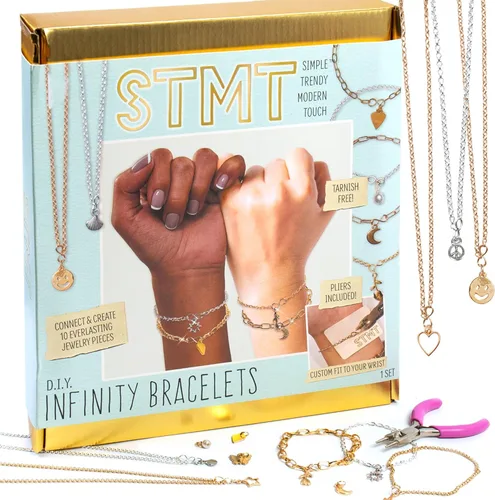 Kit de joyería DIY de infinidad de STMT, haz 10 pulseras para siempre, cadenas de pulsera permanentes, sin necesidad de soldadura, ajuste