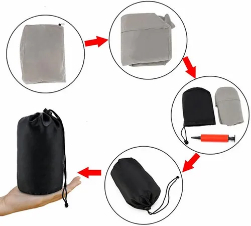 Miniatura 4 de Almohada inflable de viaje para pies y piernas con altura ajustable para avión, automóvil, autobús, tren, oficina, campamento y niños para dormir