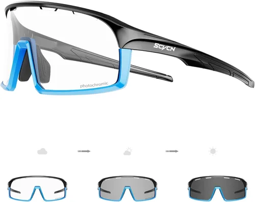 Miniatura 8 de SCVCN Photochromic Cycling Glasses Sport Sunglasses Clear MTB BMX Men Women Running Driving S145 Marco negro