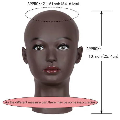 Miniatura 3 de HAIRWAY Cabeza de maniquí calva para mujer, cabeza de maniquí calva para hacer pelucas y exhibir cabeza de muñeca con pasadores en T gratis