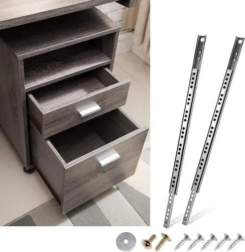 12 guías de cajón con rodamientos de bolas de 12 pulgadas / 12.205 in, 2 rieles de metal plegables, riel deslizante bidireccional con tornillos de