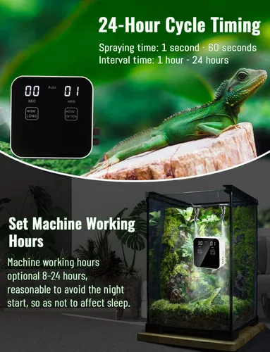 Miniatura 2 de Mister Automático para Reptiles, Sistema Silencioso de Nebulización con Temporizador, Humidificadores de Nebulización para Reptiles con Fines Blanco