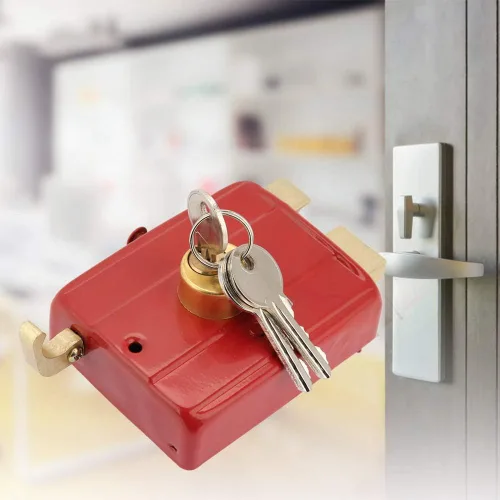 Miniatura 3 de Cerradura de seguridad resistente, incluye llave, juego de cerradura de cerrojo para puerta delantera, cerradura de anillo de bloqueo de puerta