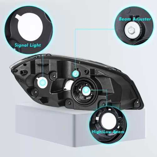 Miniatura 3 de TUSDAR Juego de montaje de faros delanteros con bombillas compatibles con Chevy Cobalt 2005-2010/Pontiac Pursuit 2005-2006/Pontiac G5 2007-2010 lado
