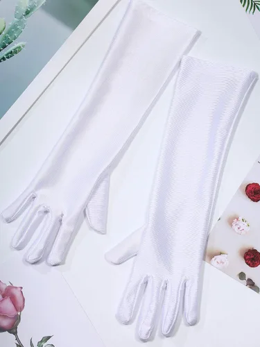 Miniatura 7 de SATINIOR 6 pares de guantes de disfraz blancos para niños, guantes formales de ópera para niños, desfiles, espectáculos de escenario, recuerdos