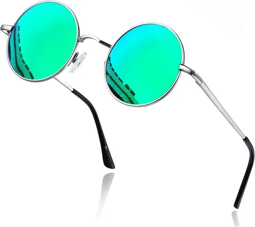 Miniatura 58 de KANASTAL Gafas de sol redondas polarizadas para mujeres y hombres, estilo hippie con protección UV400
