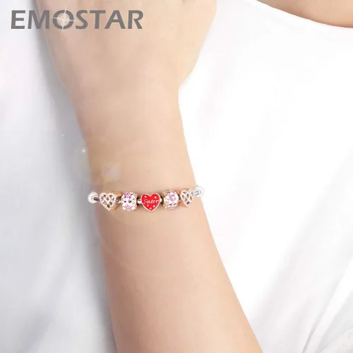 Miniatura 5 de EMOSTAR Dijes temáticos para el día de la madre, plata de ley, madre, padre, hija, hijo, nana, esposa, marido, madrina, corona de mamá, cuentas