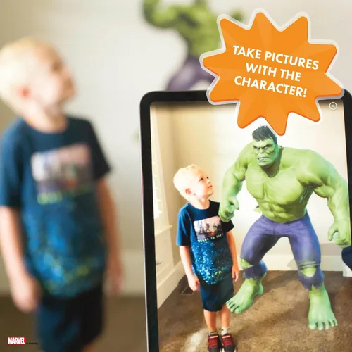 Miniatura 5 de Wall Palz Marvel Incredible Hulk Calcomanías de Pared - 29" Realidad Aumentada Vengadores Hulk Decoración de Pared para Dormitorio Calcomanías