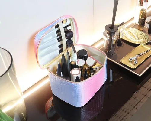 Miniatura 2 de Bolsa Organizadora de Maquillaje, Bolsa de Viaje de Aseo para Mujeres, Bolsa de Cosméticos Resistente al Agua para Niñas, Bolsa de Maquillaje