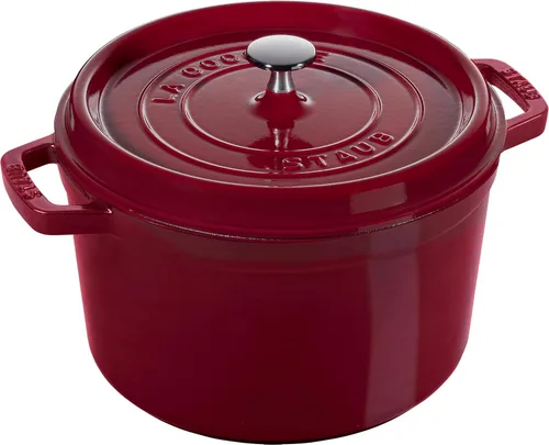 Miniatura 34 de STAUB Horno Holandés de Hierro Fundido 4 Cuartos Redondo, Fabricado en Francia, Sirve para 3-4, Blanco