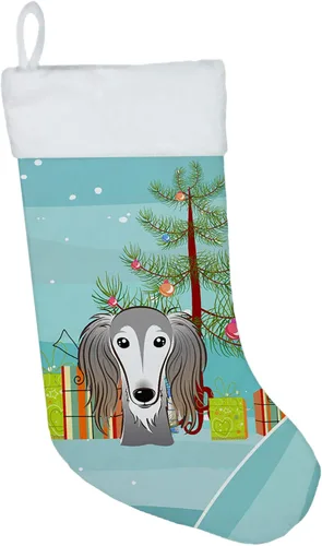Miniatura 11 de Caroline's Treasures BB1590CS Árbol de Navidad y Alaskan Malamute Calcetines de Navidad para colgar en la chimenea, decoración de fiesta de Navidad