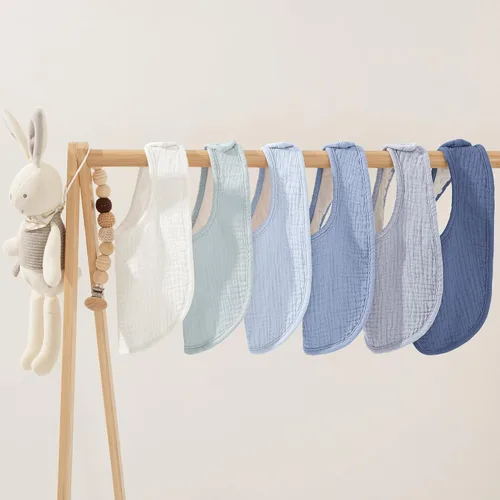 Miniatura 6 de Susurration Baberos de muselina para bebé, paquete de 6 baberos de algodón para bebé, baberos suaves ajustables para babeo unisex para niños y niñas
