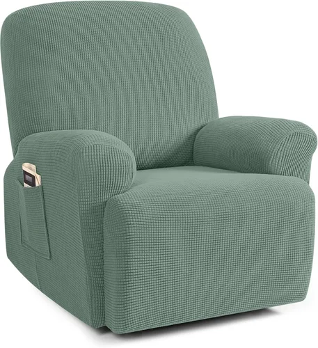 Miniatura 30 de TAOCOCO Funda reclinable de 4 piezas, funda elástica para sofá reclinable de 4 piezas, funda reclinable con 1 asiento, protector suave, fundas