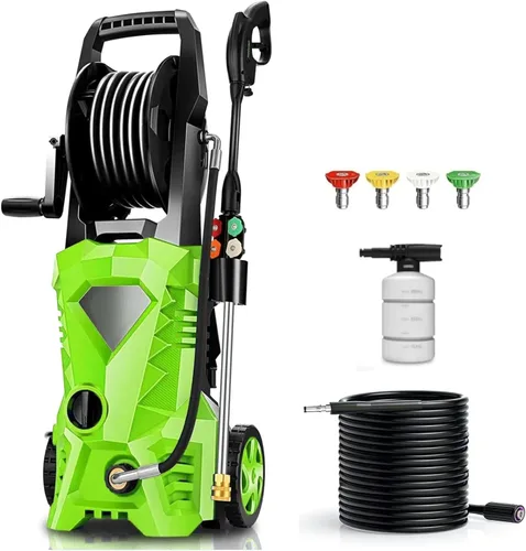Miniatura 11 de 5000PSI Electric Pressure Washer 2026 2.8GPM High Power Washer with 33ft Hose Reel,4 Nozzle,and Soap Bottle for