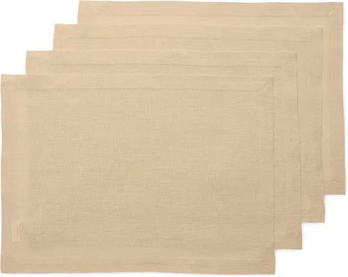 Miniatura 34 de Solino Home Fete - Juego de 4 manteles individuales blancos de 100 % lino puro, de 14 x 14 pulgadas, para verano, 4 de julio, color blanco