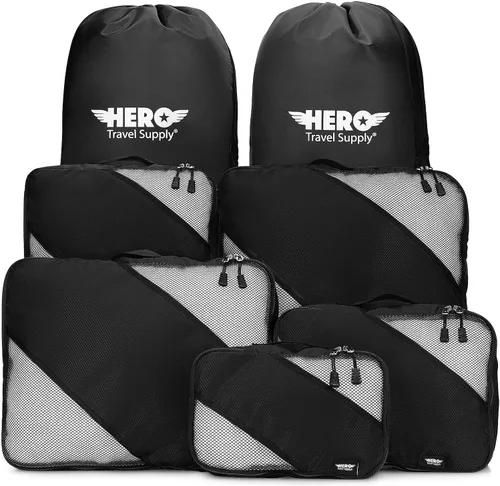 Miniatura 23 de HERO - Juego de 5 organizadores de equipaje con 2 bolsas de lavandería