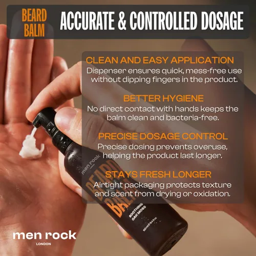 Miniatura 4 de Men Rock Bálsamo calmante para barba - Oak Moss - Acondicionador para barba sin enjuague para hombres - Productos para el cuidado de la piel