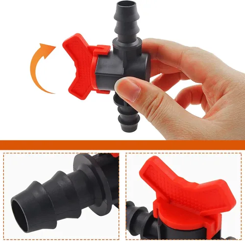 Miniatura 3 de Válvula de interruptor de riego por goteo de 1/2 pulgada, válvula de bola de 0.630 in, interruptor de cierre de tubería, válvula de acoplamiento