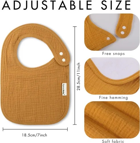 Miniatura 6 de Baberos de muselina para bebés niños y niñas, babero de muselina orgánica para bebé para babeo y dentición, baberos suaves de bandana para babeo