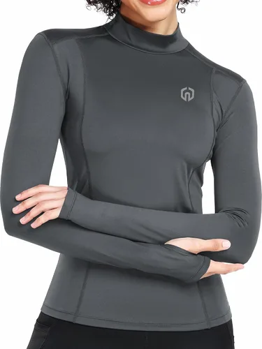 Miniatura 16 de NELEUS - Camisa deportiva de compresión atlética, de manga larga, para mujer, dry fit, paquete de 3