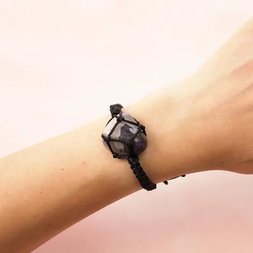 Miniatura 4 de BOHO GARDEN Pulseras de cristal curativo cuentas con piedra preciosa real, cuerda ajustable