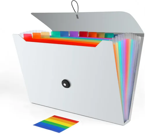 Miniatura 10 de Organizador de archivos de acordeón, carpeta de archivos expandible para clasificar documentos y papeles, organizador de almacenamiento de archivos