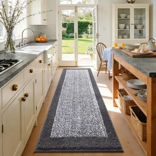 Miniatura 19 de Alfombras de baño de 17 x 24 pulgadas, antideslizantes, lavables, color gris, para bañera, tapete de baño para baño, tapete suave y absorbente