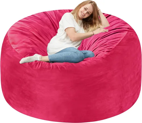Miniatura 9 de Homguava - Sillón puff de 3 pies Sillón estilo puff grande de 3 pulgadas con relleno de espuma viscoelástica, sofá suave con funda de terciopelo