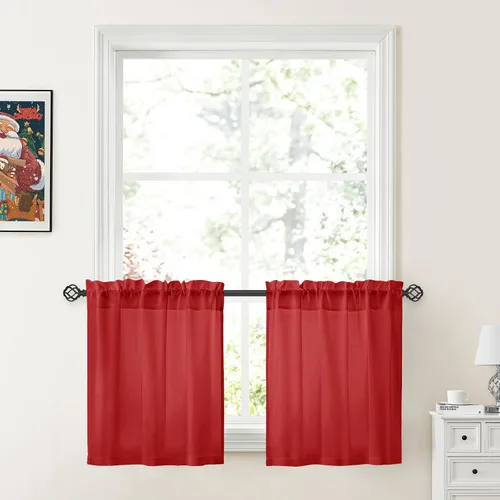 Miniatura 38 de HOMEIDEAS Cortinas Transparentes de Privacidad Blancas No Transparentes, 52 X 45 Pulgadas de Largo 2 Paneles Cortinas Transparentes Filtradoras