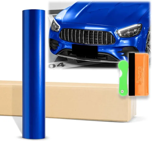 Miniatura 11 de 2 unidades de 4 x 8 pulgadas (3.9 in x 7.9 in) de muestra brillante metálico azul real brillante vinilo adhesivo auto auto hoja película película