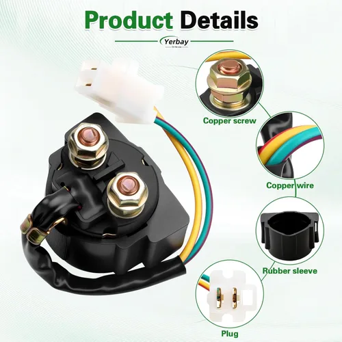 Miniatura 4 de Relé de solenoide de arranque para Honda TRX300 Fourtrax 300 1988-2000 / TRX200 Fourtrax 200 1984 / TRX250 Fourtrax 250 1985-1987 / TRX250 Sportrax