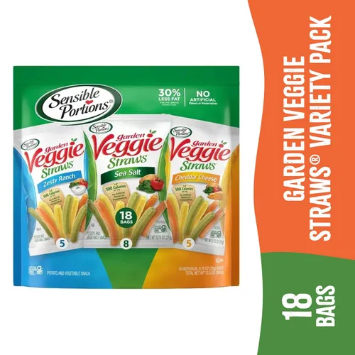 Miniatura 7 de Sensible Portions Garden Veggie Snacks - Paquete variado de pajitas de verduras, bolsa de polietileno de 18 unidades (paquete de 1)