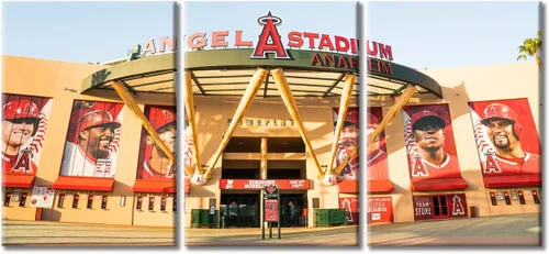 Miniatura 37 de TUMOVO American Sports - Decoración de pared Wrigley Stadium, 3 piezas, arte de pared de estadio de béisbol, cuadros para decoración del hogar
