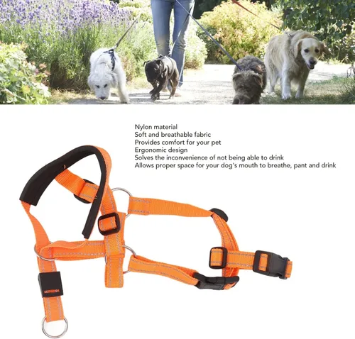 Miniatura 3 de TOPINCN Collar para la cabeza, cabestro de cabeza de perro con correa de seguridad, material de nailon con hebilla de metal, arnés para la cabeza