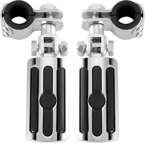 Miniatura 8 de Estriberas para motocicleta de 1 a 1 1/3 pulgadas con protector de motor, estriberas para Harley Honda, Suzuki, Yamaha (negro)