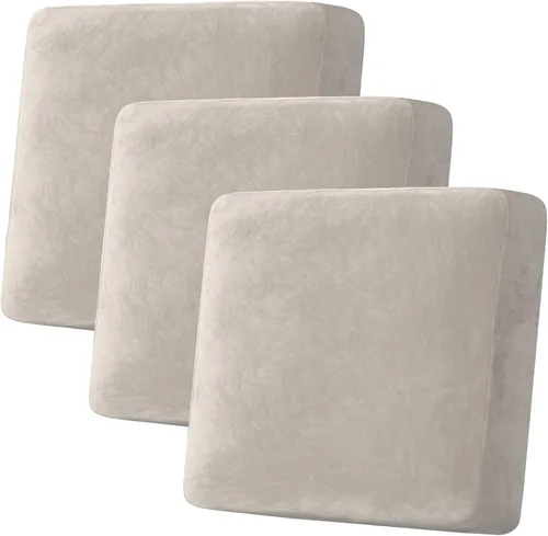 Miniatura 108 de H.VERSAILTEX - Funda de terciopelo elástica y afelpada para protección de cojines de sofá biplaza, silla o sofá, 2 piezas, tamaño grande, color gris
