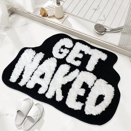 Alfombra de baño Get Naked, bonita alfombra de baño para baño, tapete antideslizante para suelo de ducha, tapete ultra suave, divertida decoración