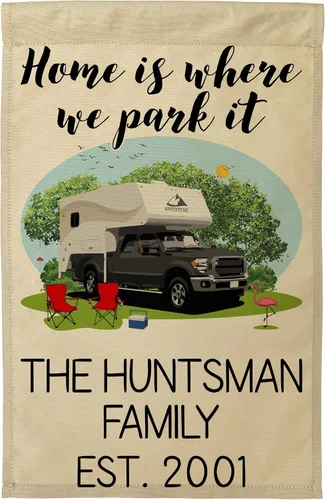 Home is Where We Park It - Bandera para camping o camión