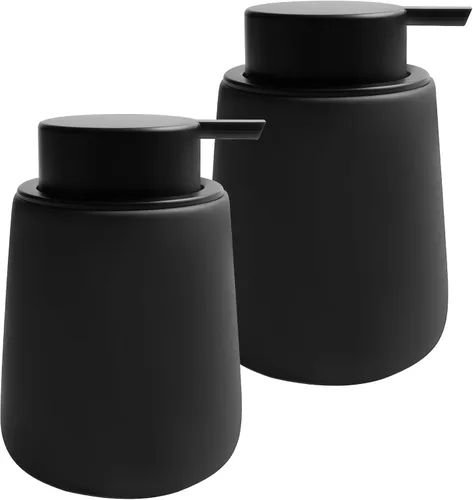 Miniatura 14 de Dispensador de jabón líquido de cerámica con bomba fácil de prensar, dispensador de líquido de mano para champú, baño, cocina, 12 onzas, 2
